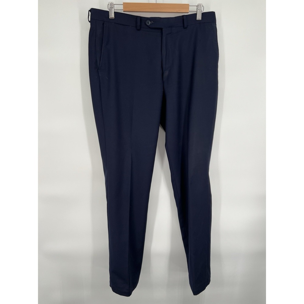 Arturo Calle Mens Dress Pants Black‎ Size 34 Chino Wool Blend